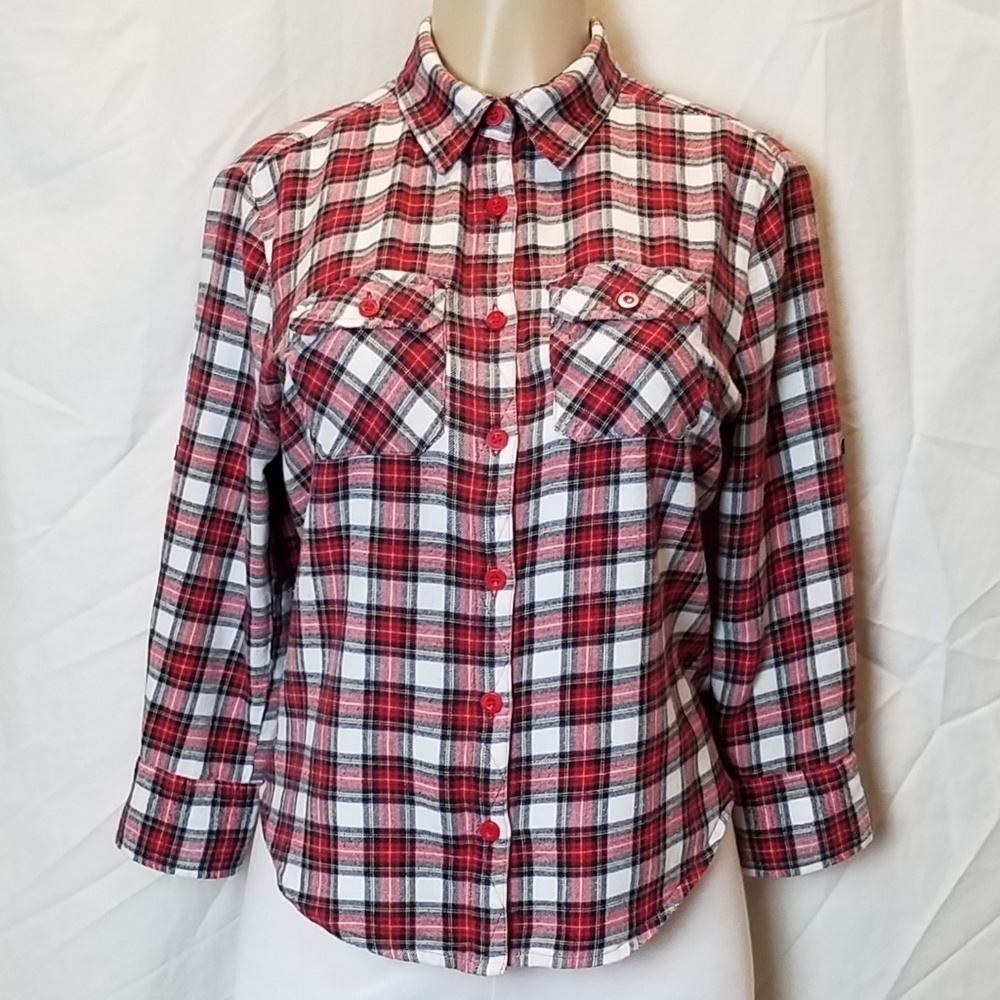 ENVY Me Red Plaid Flannel Shirt